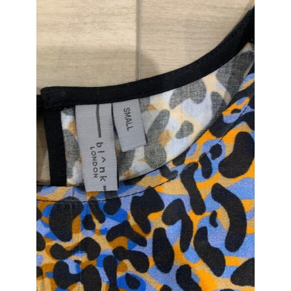 Anthropologie Bl^nk Moira Ruffled Peplum Leopard Print Top Size S - Picture 10 of 13